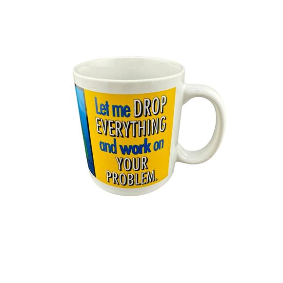 Vintage 1990s Dilbert Dogbert Coffee Mug Let Me Drop Everything NIB - Picture 6 of 8